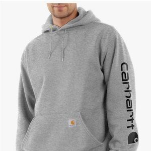 Carhartt Men's Heather Gray Logo Hoodie